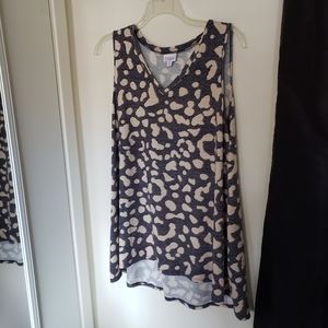 Lularoe Leopard Print Kristina V-Neck Tunic Tank Top